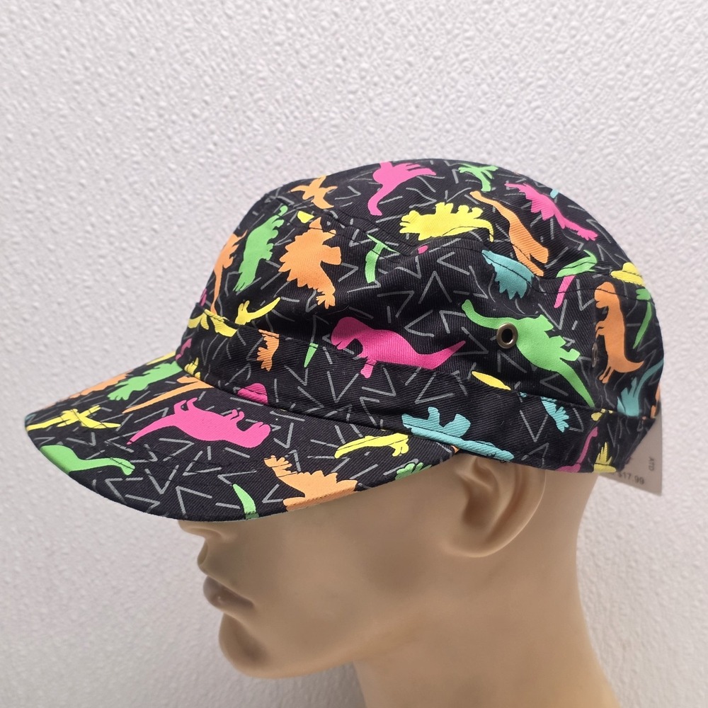 Spencer Gifts Black Multicolor Dinosaurs Snapback Hat NWT